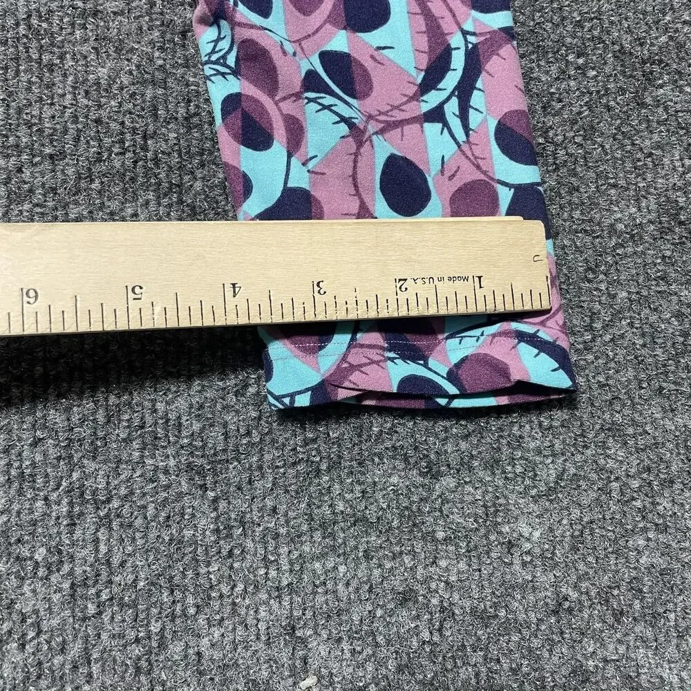 LuLaRoe Leggings Girls One Size 15-4 Purple Blue Soft Stretch Jack Skellington